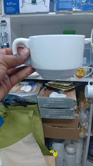 200ml Ceramic Stackable Cup With Handle +Saucer