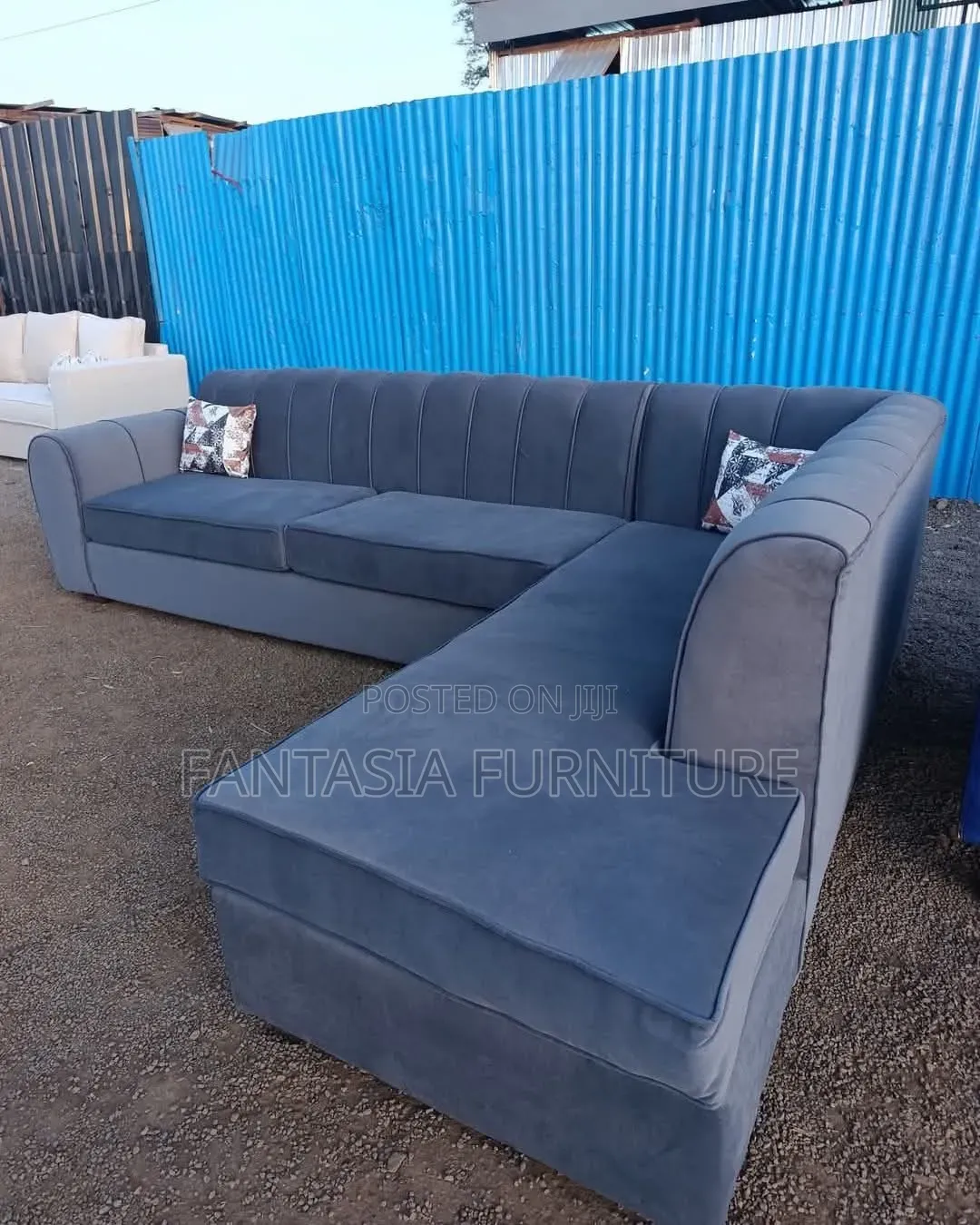 Grey 7-Seater L-Shaped Sofa Free Delivery