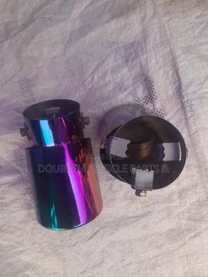 Universal Muffler Exhaust Pipe Tip Curved Rainbow Stainless Steel