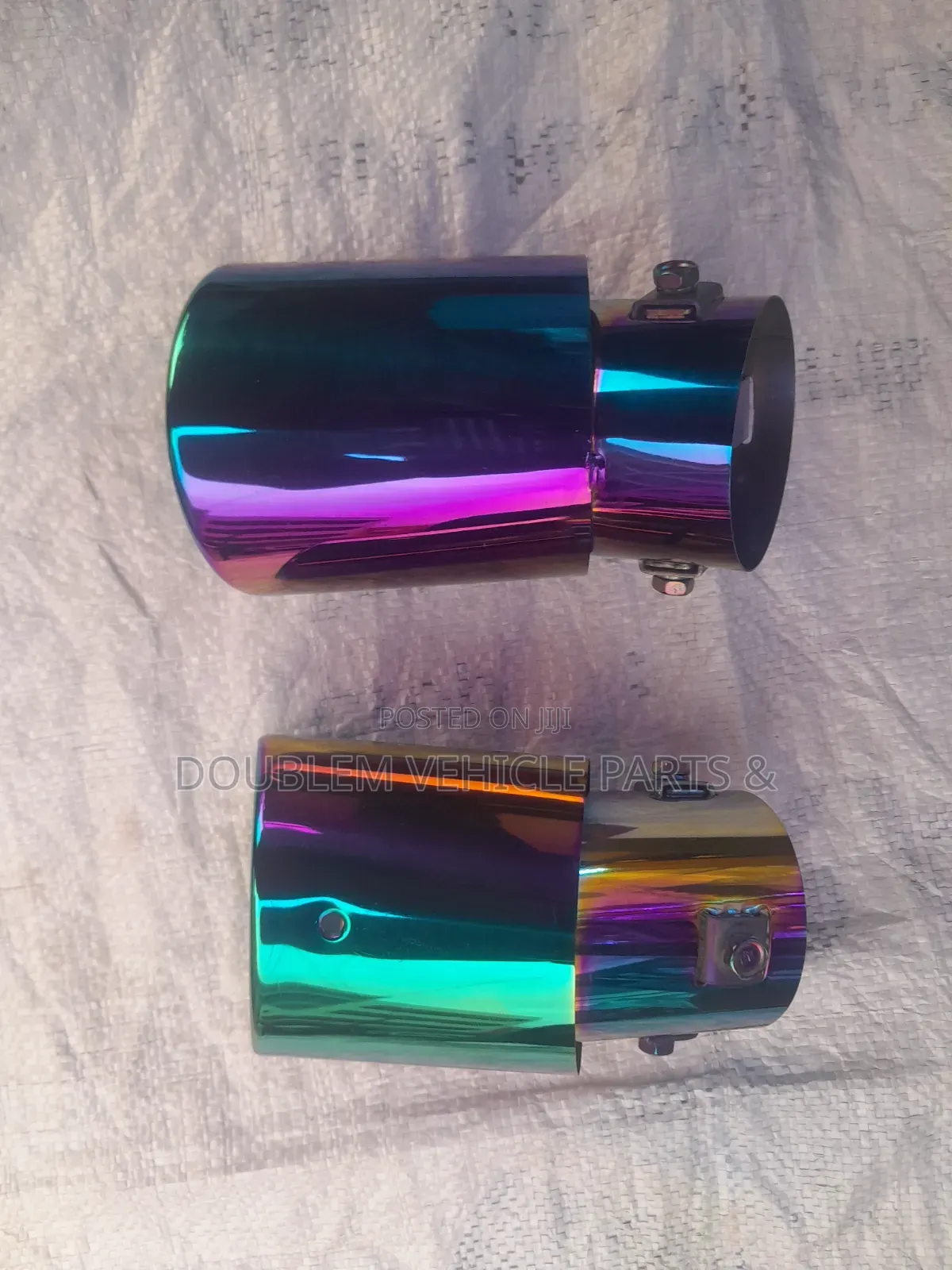 Universal Muffler Exhaust Pipe Tip Curved Rainbow Stainless Steel