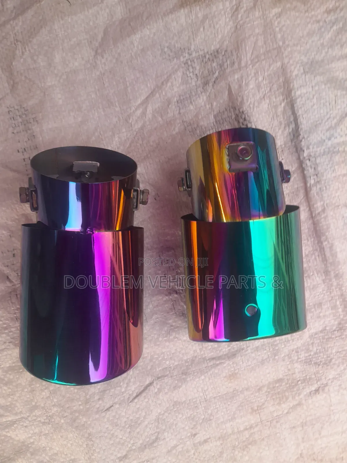 Universal Muffler Exhaust Pipe Tip Curved Rainbow Stainless Steel