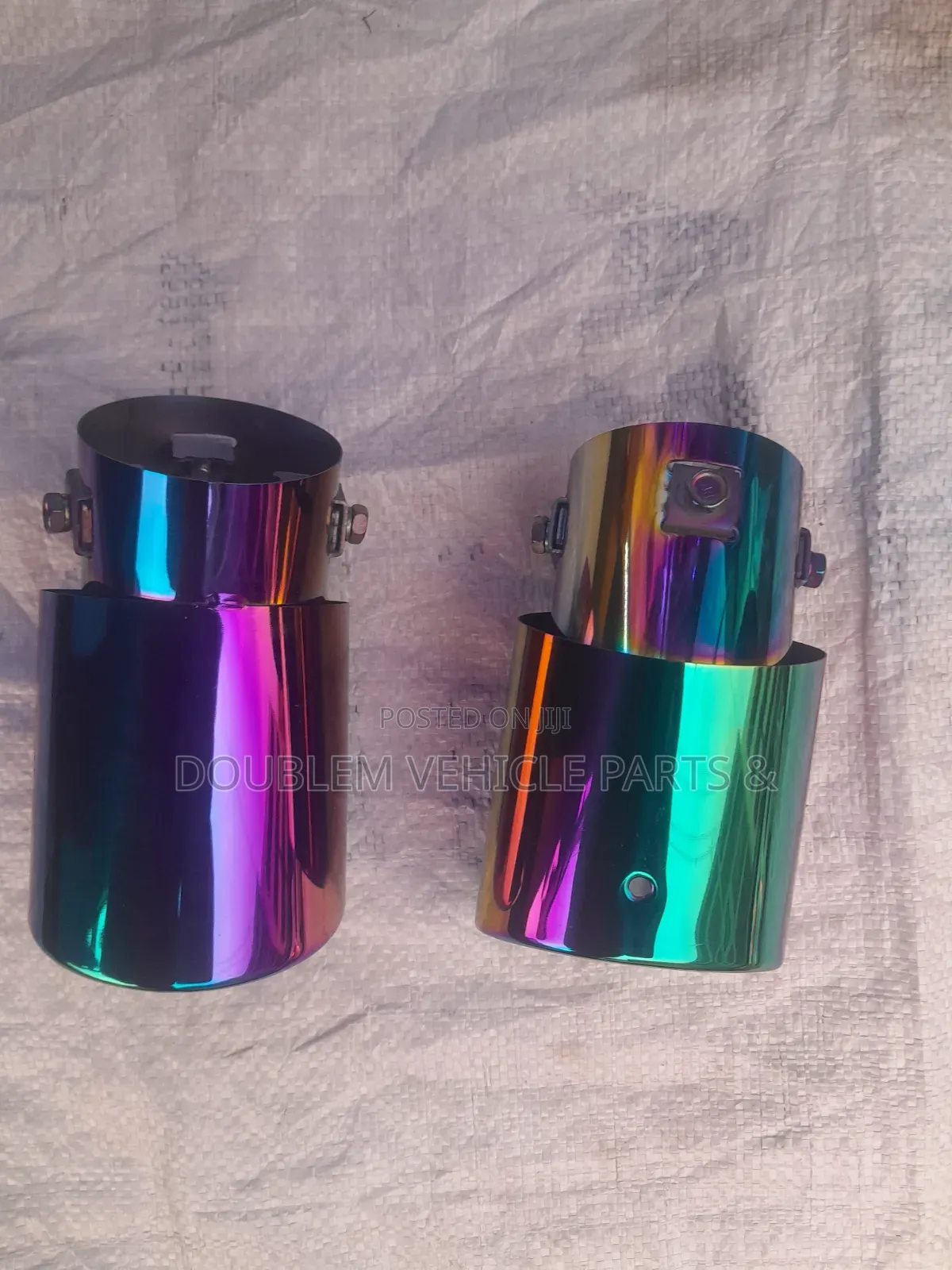 Universal Muffler Exhaust Pipe Tip Curved Rainbow Stainless Steel