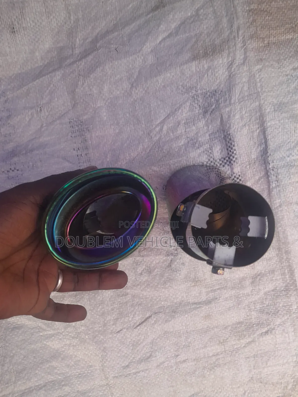 Universal Muffler Exhaust Pipe Tip Curved Rainbow Stainless Steel