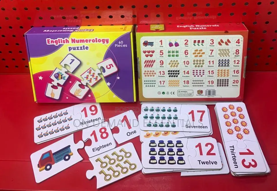 English Numeral Puzzle With Images