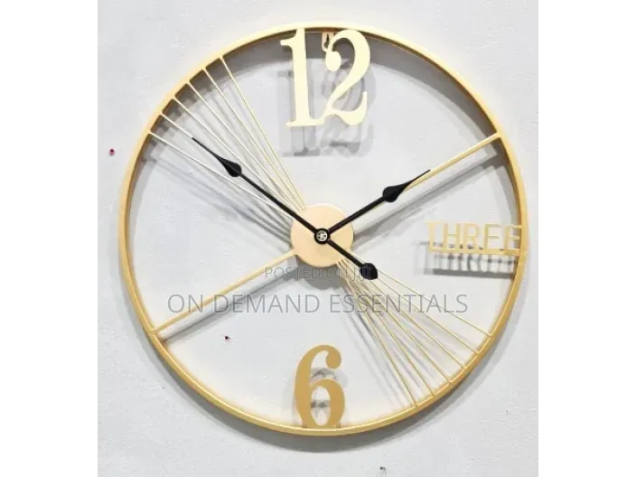 Golden Mordern Metal Wall Clock