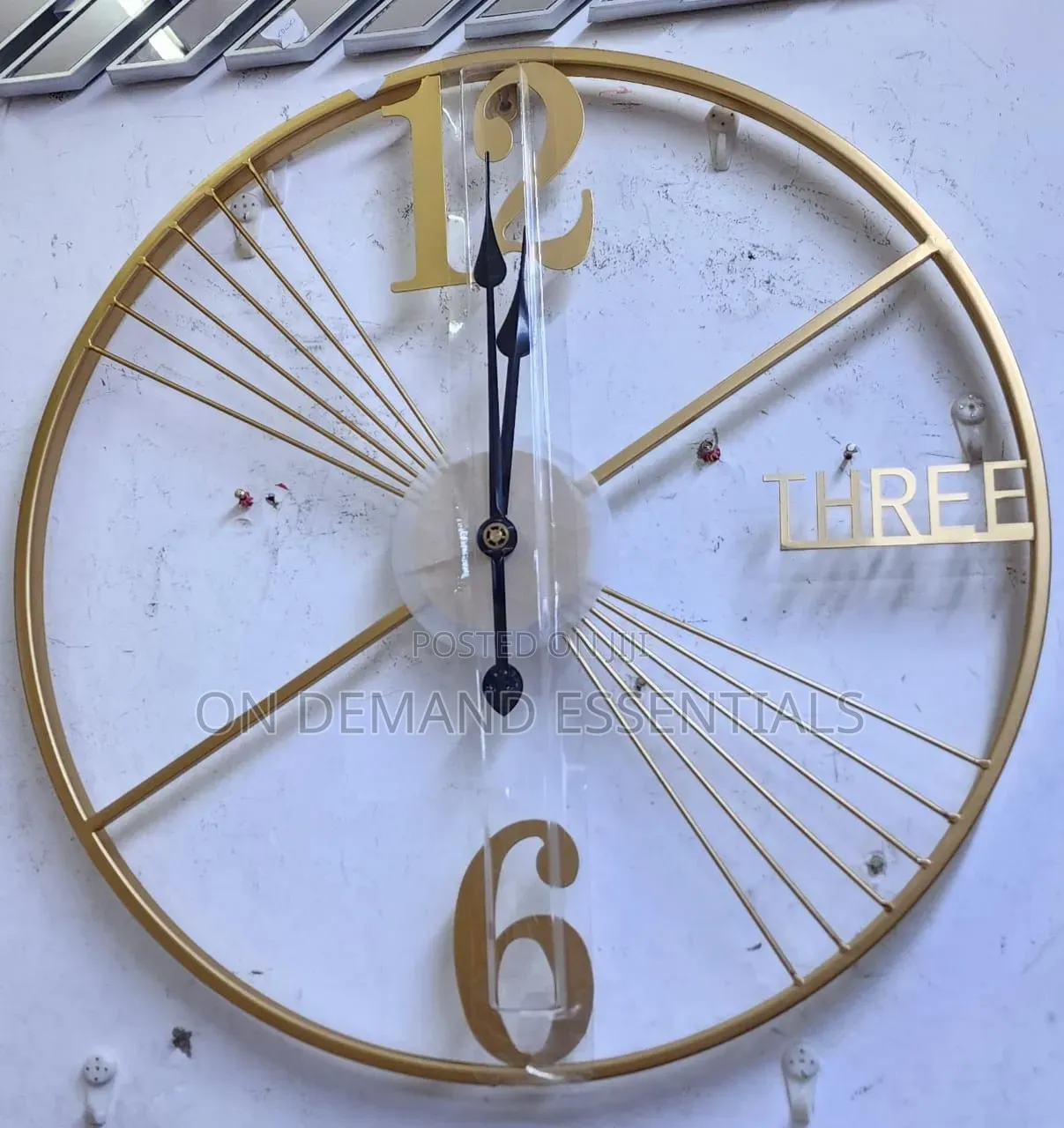 Golden Mordern Metal Wall Clock