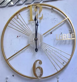 Golden Mordern Metal Wall Clock