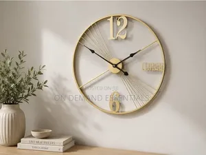Golden Mordern Metal Wall Clock