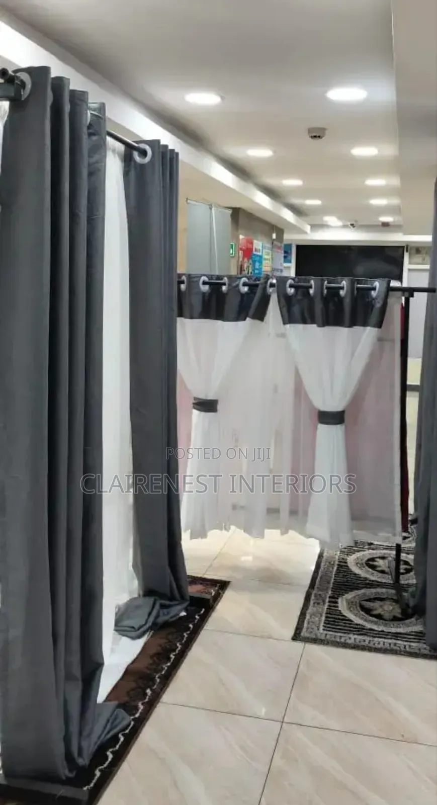 Themed Green and Grey Window Curtains