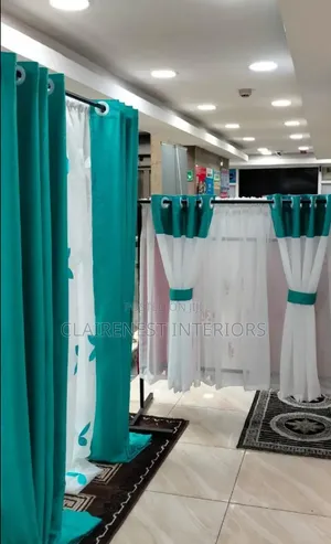 Themed Green and Grey Window Curtains