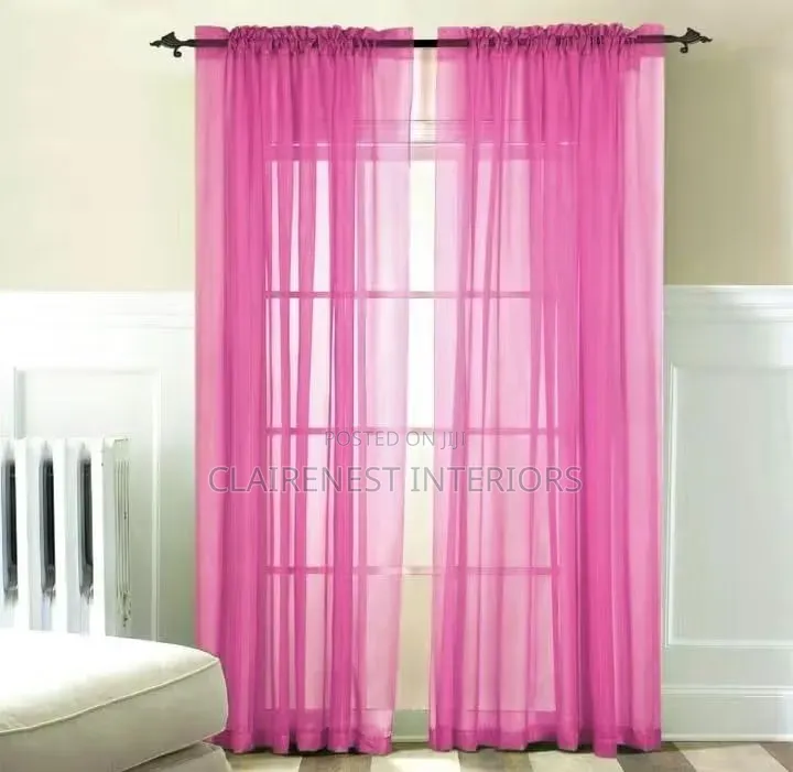 Light Pink and Dark Pink Soft Window Sheers