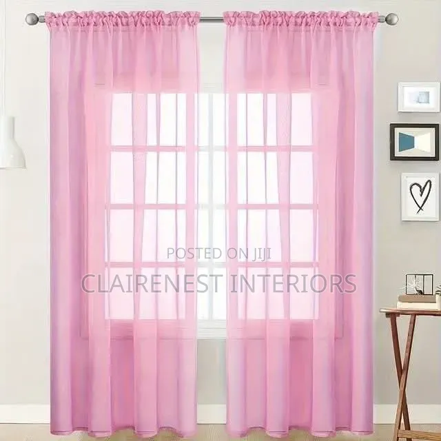 Light Pink and Dark Pink Soft Window Sheers