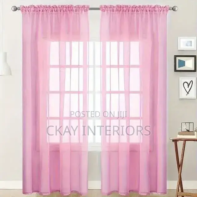 Light Pink and Dark Pink Soft Window Sheers