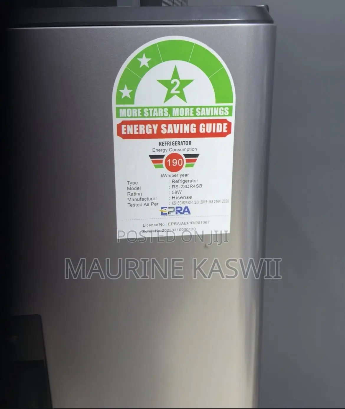 HISENSE 176liters With Water Dispenser Fridge