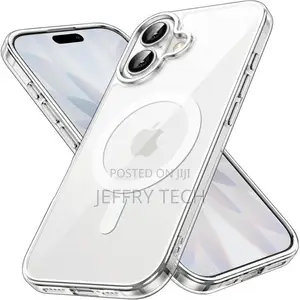 Clear Transparent MagSafe Silicone Case for iPhone 16 – Shockproof, An