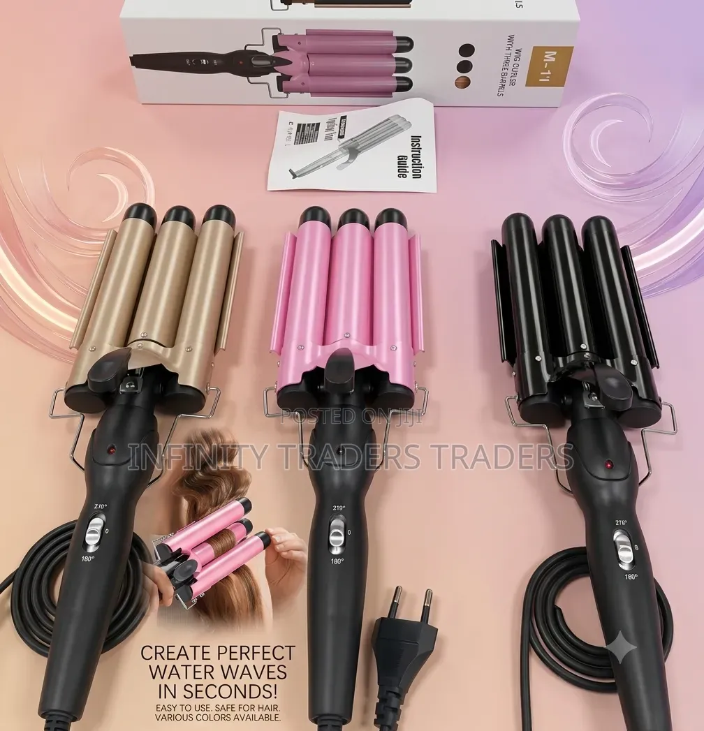Ceramic Hair Curler Tong Tourmaline With 3 Barrel Hair Wavers.