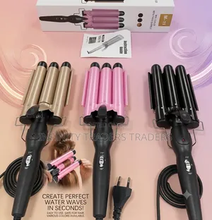 Ceramic Hair Curler Tong Tourmaline With 3 Barrel Hair Wavers.