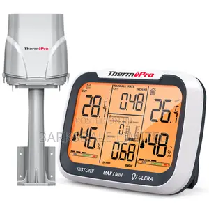 ThermoPro TP270 Rain Gauge Weather Station Rainfall Monitor Meter Temp