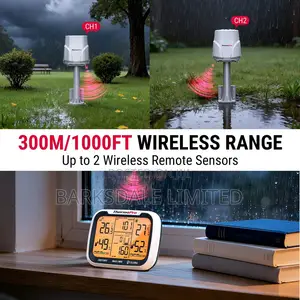 ThermoPro TP270 Rain Gauge Weather Station Rainfall Monitor Meter Temp