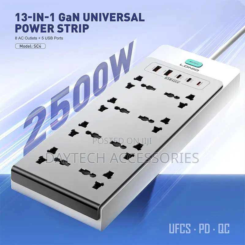 LDNIO SC4 65W PD GaN Power Strip 13-in-1 Fast Charging Extension Board