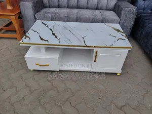 Modern Marble Top Coffee Table With Drawers – Kitengela