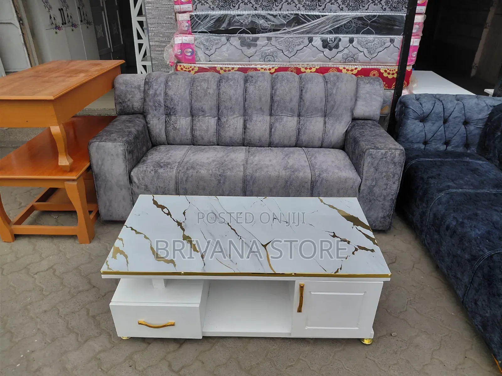 Modern Marble Top Coffee Table With Drawers – Kitengela