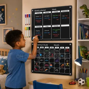 2 PCS Set Magnetic Monthly/ WEEKLY Fridge Planner