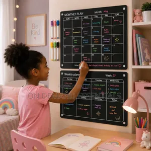 2 PCS Set Magnetic Monthly/ WEEKLY Fridge Planner