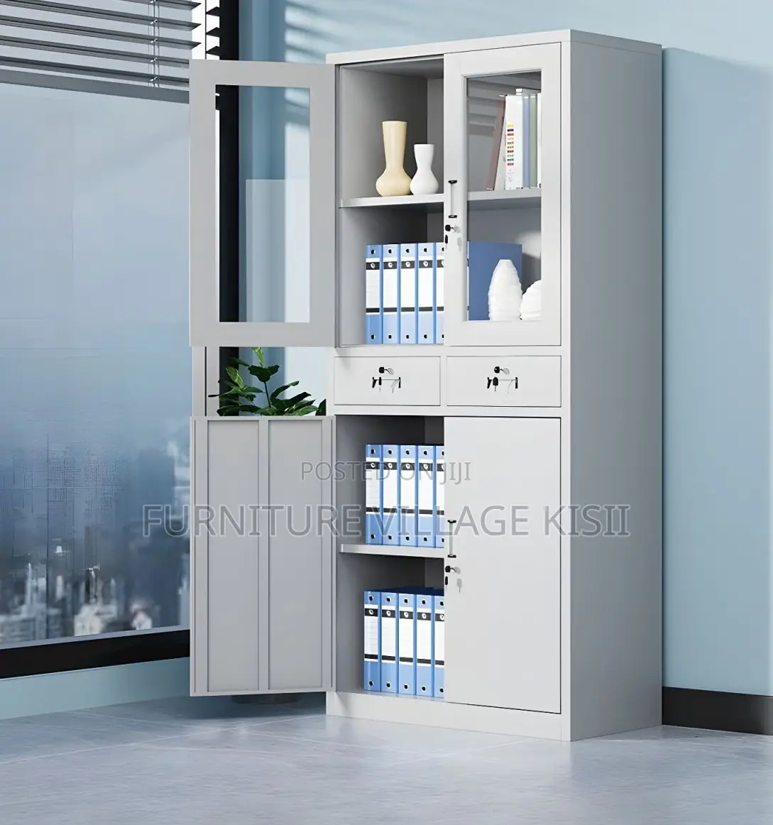 Office Cabinet; Half -Glass Modern Filling Cabinet