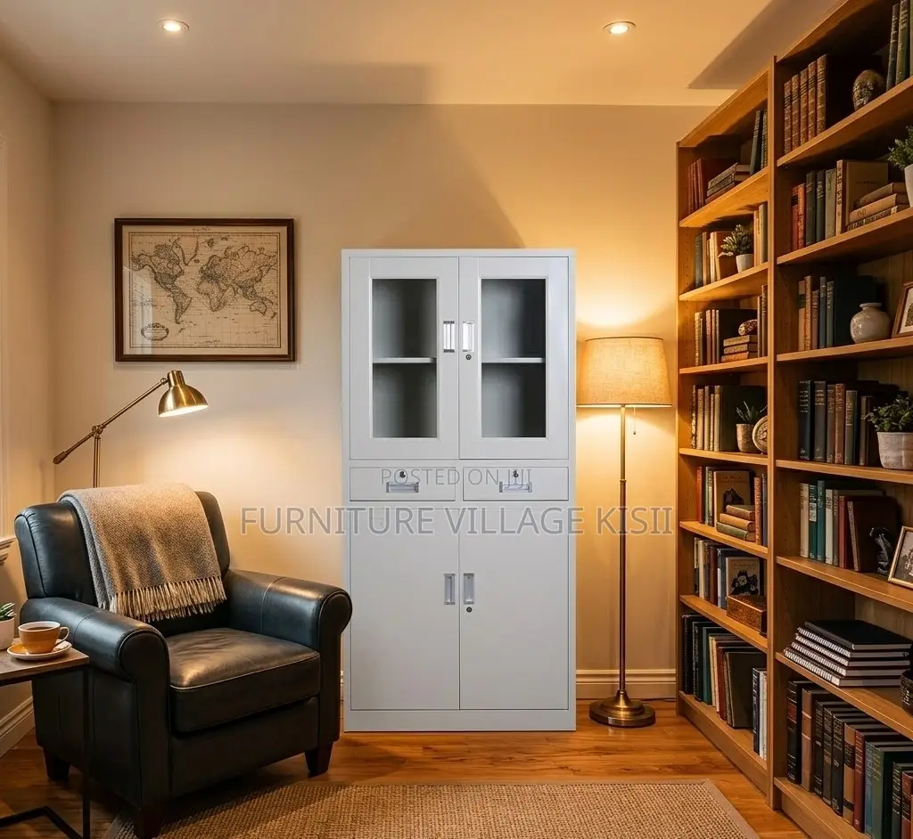 Office Cabinet; Half -Glass Modern Filling Cabinet