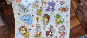 Generic Wooden Montessori Wild Zoo Animals Knob Peg Puzzle Board
