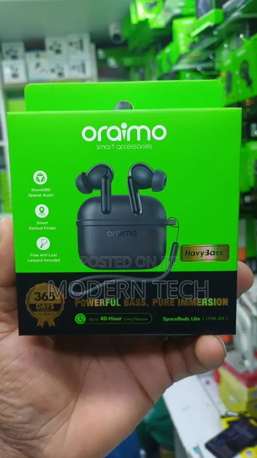 Oraimo SpaceBuds Lite OTW-324 With Anti Lost Lanyard 40Hrs Playtime
