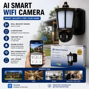 AI Smart WiFi Security Camera With Two-Way Talk Night Light