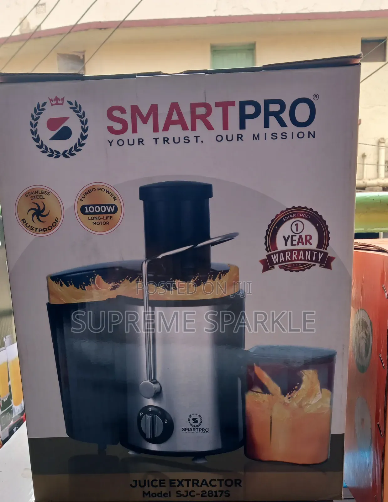 Juice Extractor SMARTPRO 1000W SJC-2817S Stainless Steel