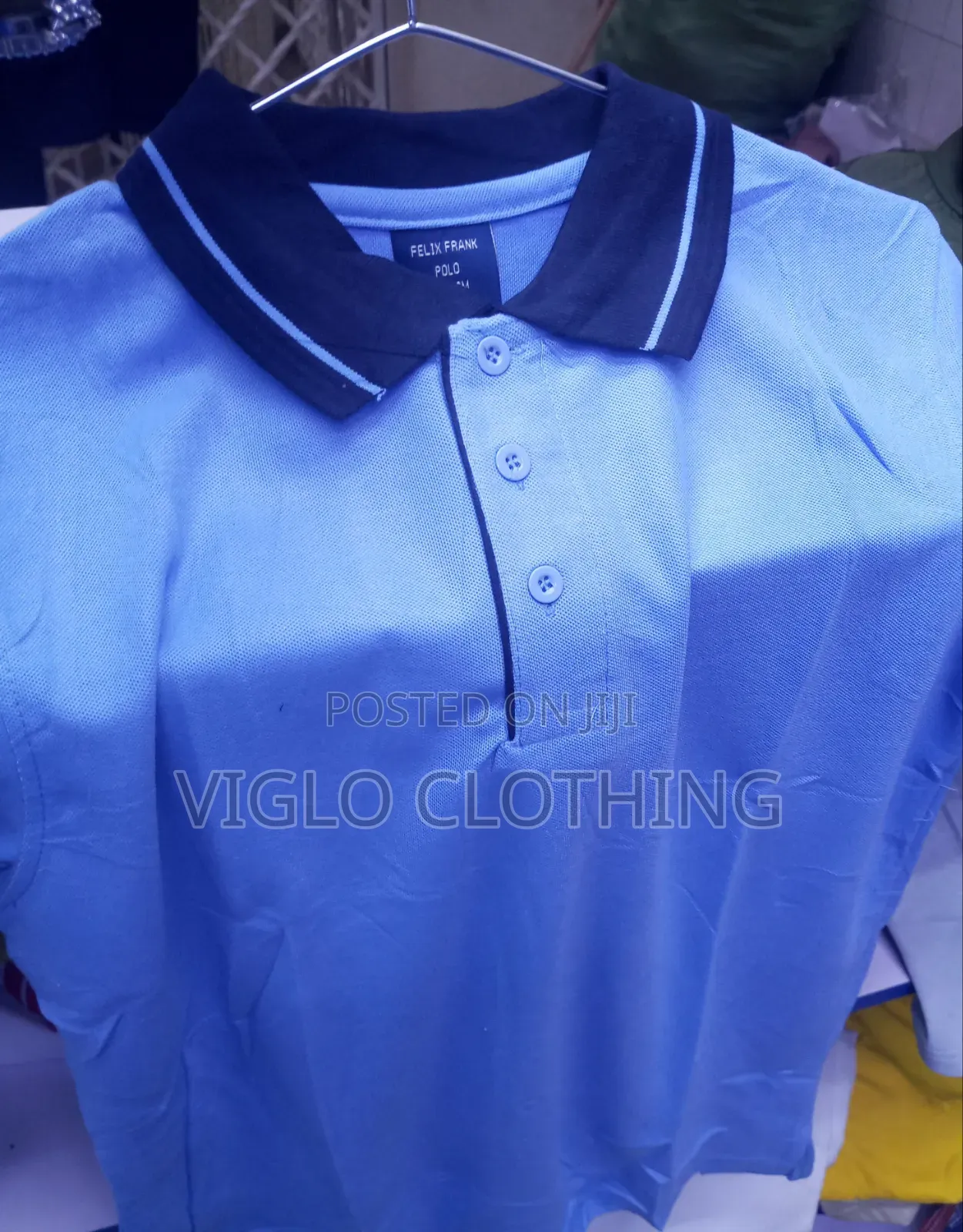 Branded Body Blue Collar Black Poloshirts
