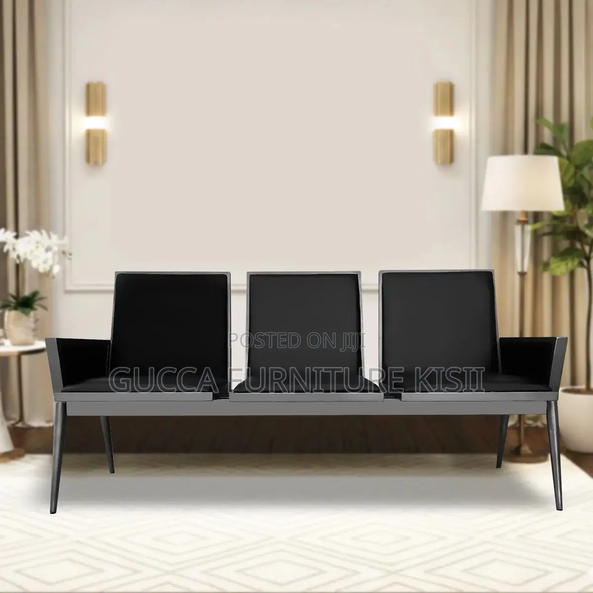 Reception Bench; 3-Seater Premium Office Waiting Bench