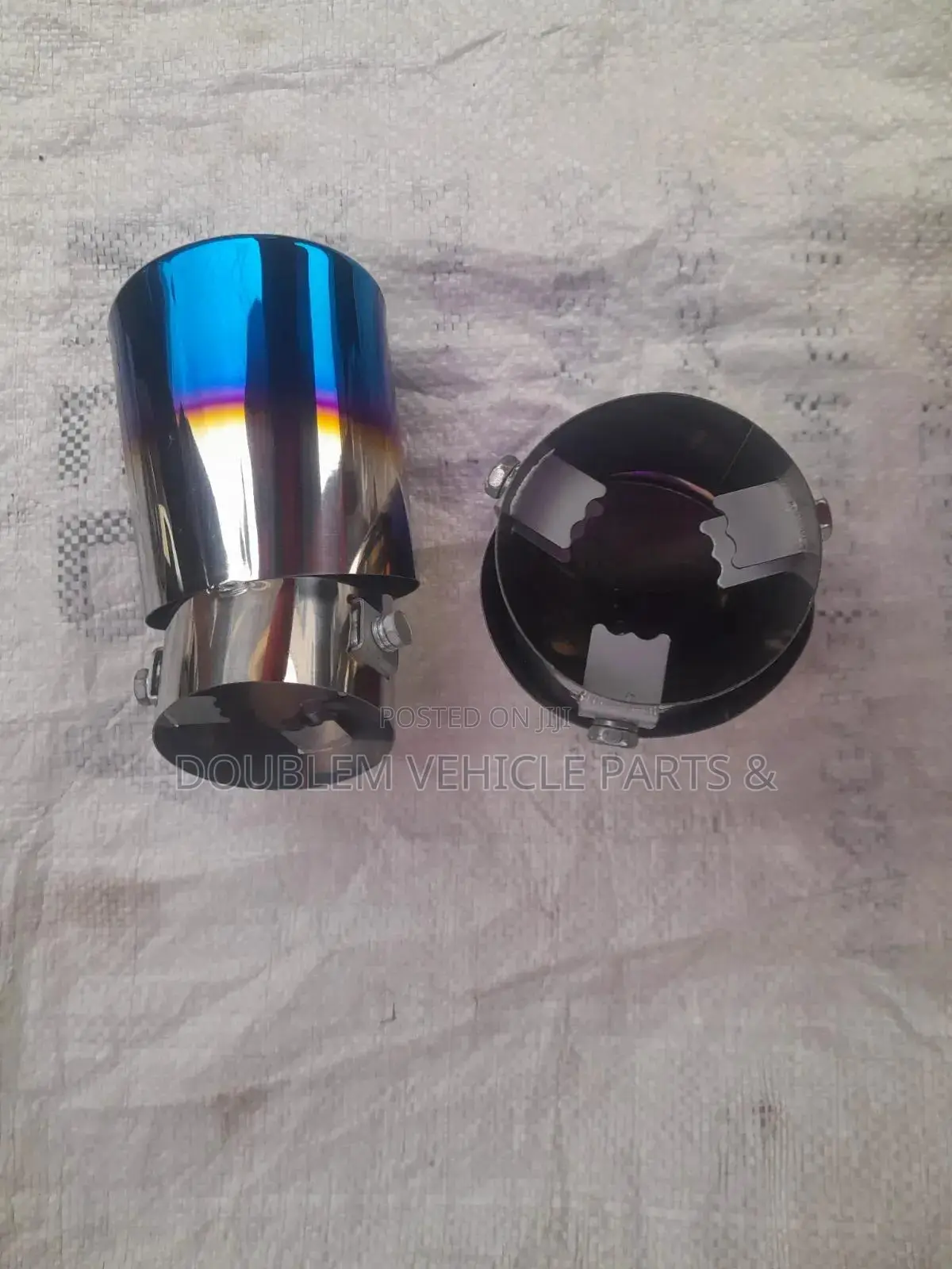 Universal Muffler Exhaust Pipe Tip Curved Rainbow Stainless Steel