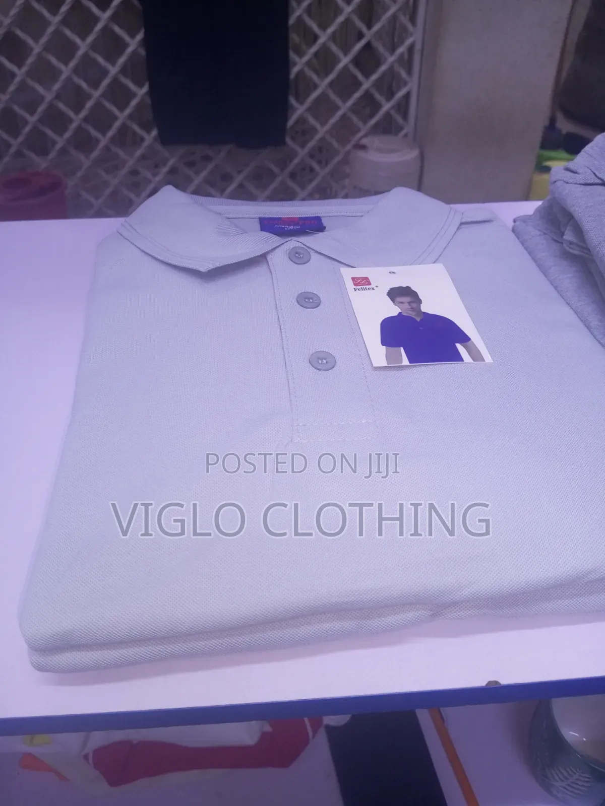Grey Poloshirts of Different Brands Texture Available