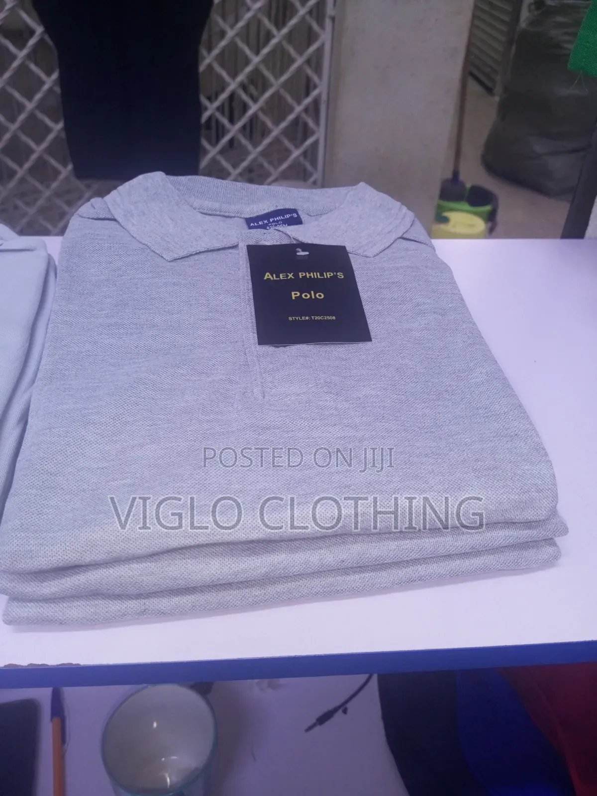 Grey Poloshirts of Different Brands Texture Available
