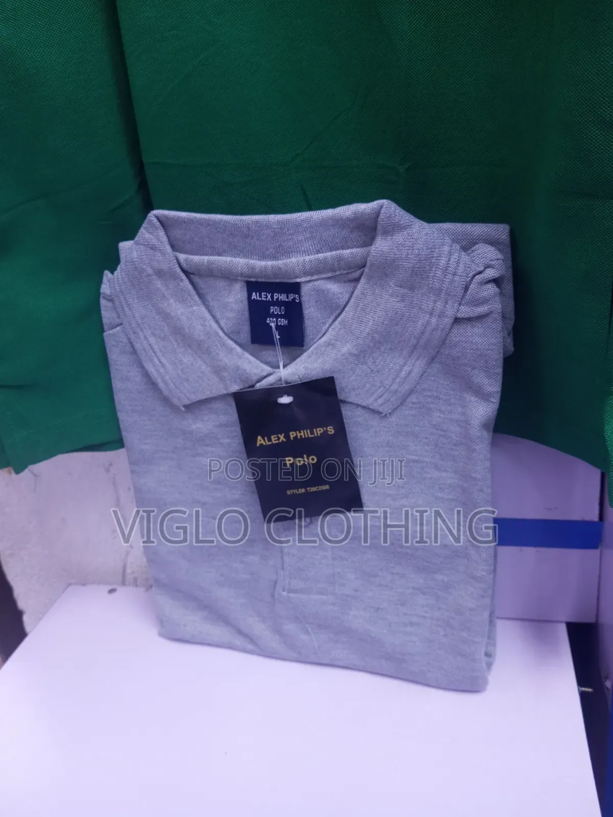 Grey Poloshirts of Different Brands Texture Available