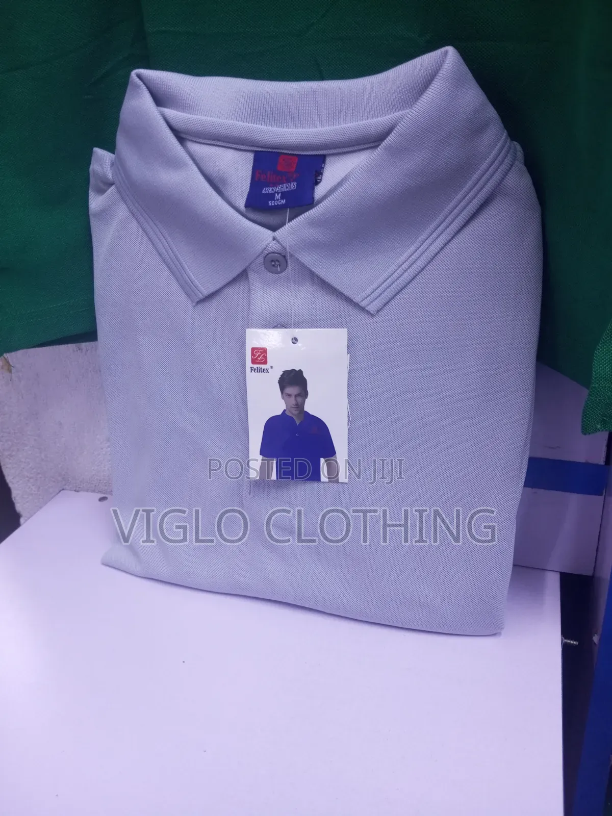 Grey Poloshirts of Different Brands Texture Available