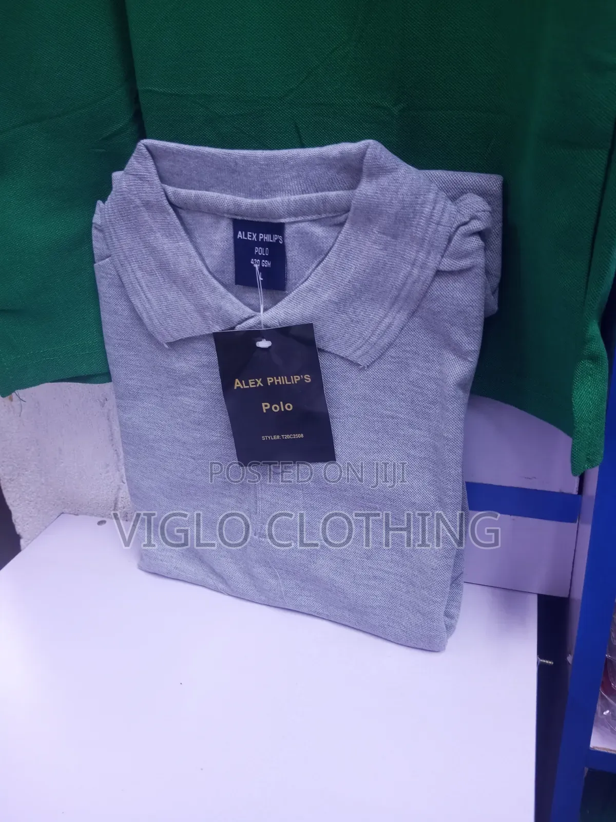 Grey Poloshirts of Different Brands Texture Available