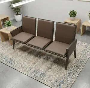 Office Bench : Brown Padded Waiting Room Bench