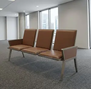 Office Bench : Brown Padded Waiting Room Bench