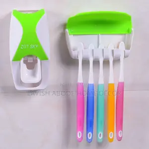 Toothbrush Holder Toothpaste Dispenser - Multiple Colors