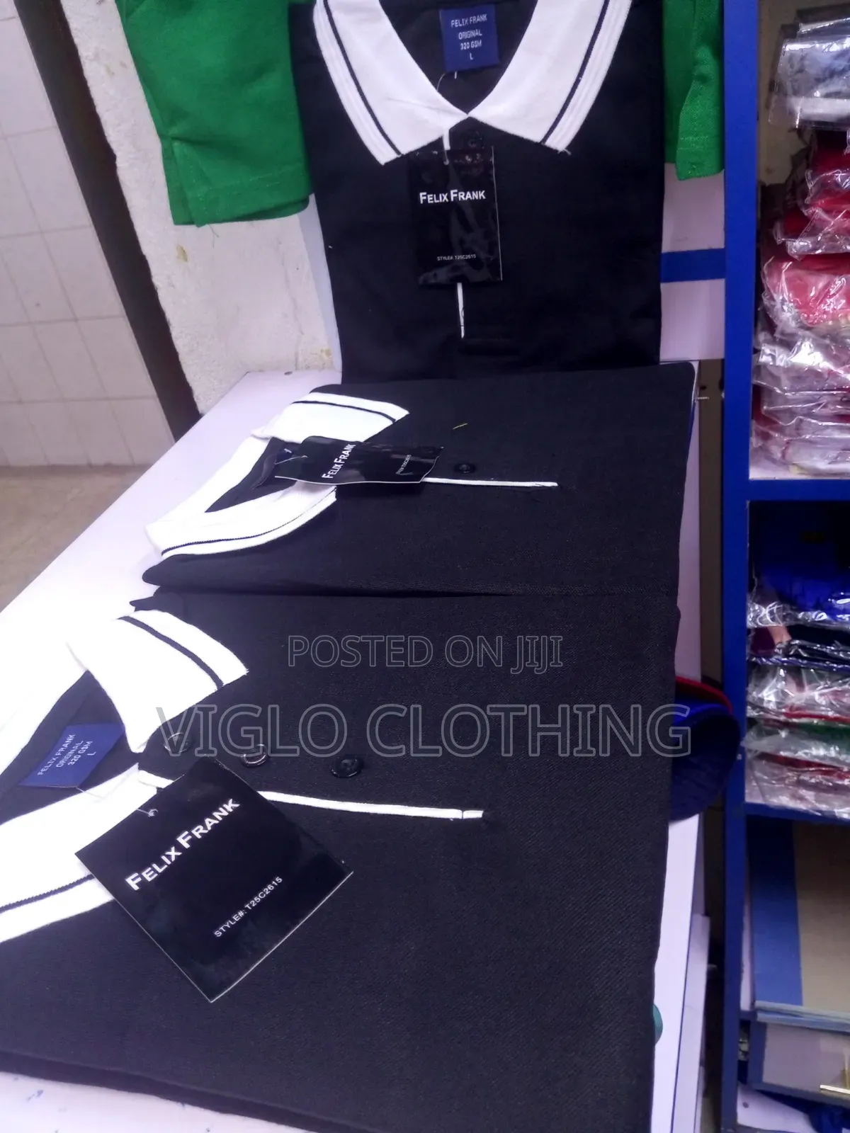 White Body, Collar Black Poloshirts