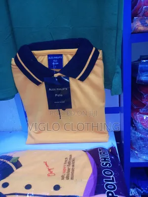 Mastard Yellow Body, Collar Black Poloshirts Available