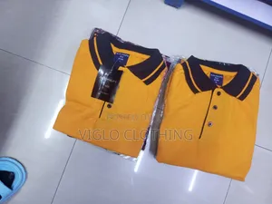 Mastard Yellow Body, Collar Black Poloshirts Available