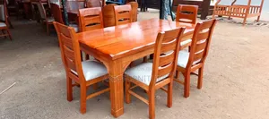 Dinning Table 6seater Mahogany Wood Big Chair