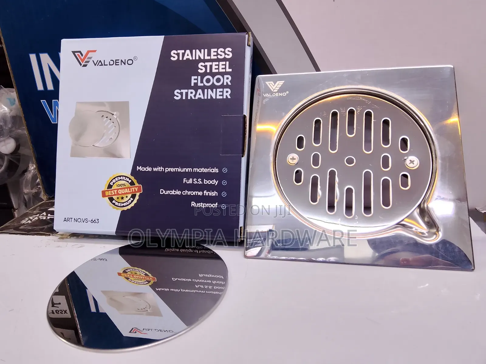 Valdeno Silver Floor Drain (15x15